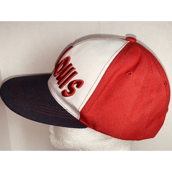 St Louis Snap Back Hat Cap Raised Spell Out Red White Blue Snap Back EUC - Picture 3 of 11